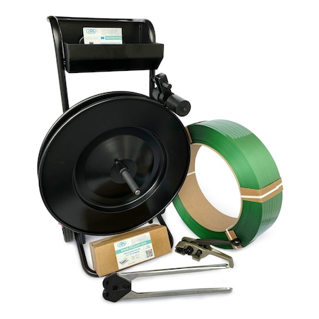 Idl Packaging 1/2" HD Polyester Strapping Kit, 5800 Ft. Dispenser/Tensioner/Sealer P.PSK.12.5800-D
